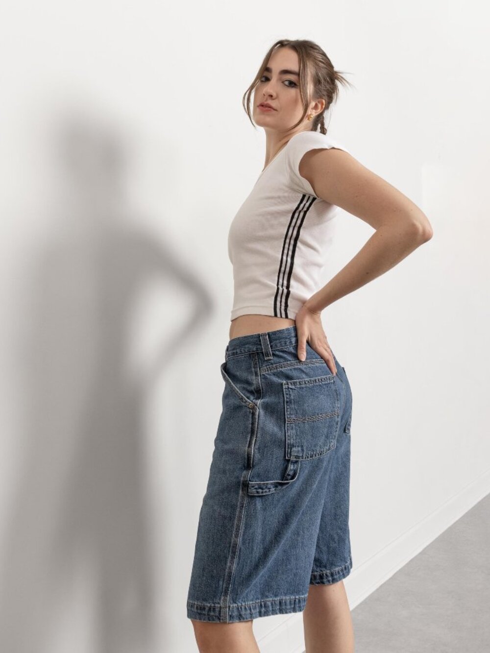 Vintage Low Rise Denim Jorts: Baggy Shorts - Medium Large